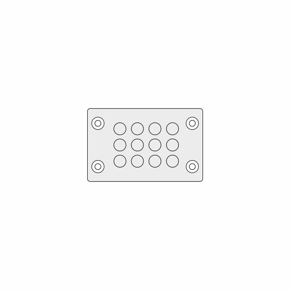 85.5mm x 54mm Rectangle Cable Gland IP66 (12 x 4.5 - 8 mm) - KEL-DPZ 6|12 gy — Icotek