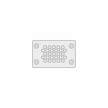 85.5mm x 54mm Rectangle Cable Gland IP66 (27 x 2.5 - 5 mm) - KEL-DPZ 6|27 gy — Icotek