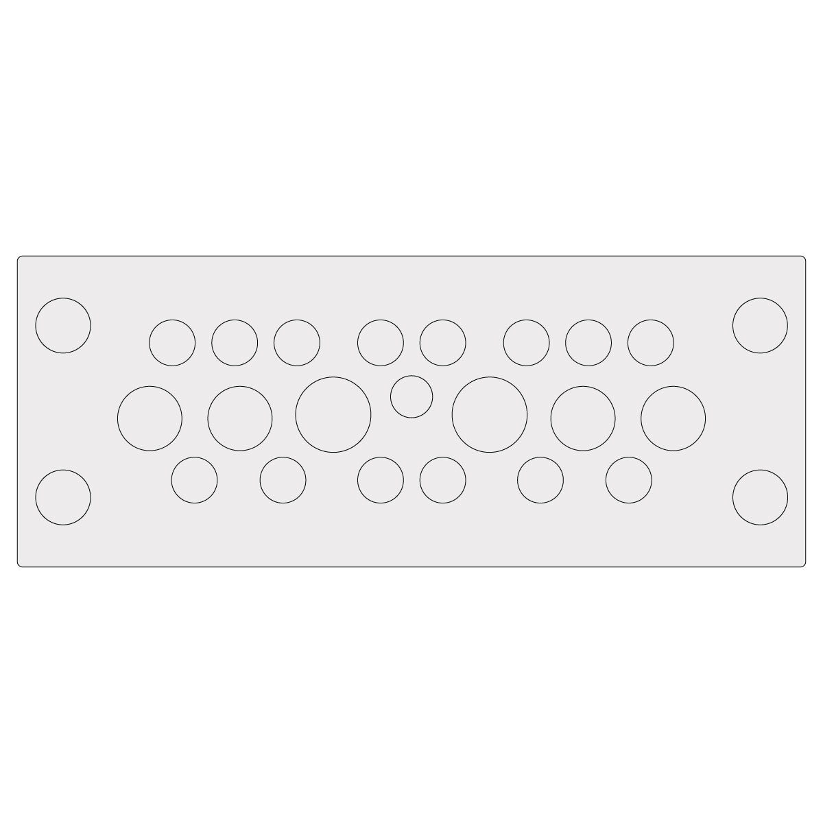 Grey Multi-Membrane Cable Entry Plate IP68 for 1 x 3.2-6.3mm, 14 x 4-7.5mm, 4 x 5.5-10.5mm + 2 x 8-12.5mm Cables - KEL-DPU