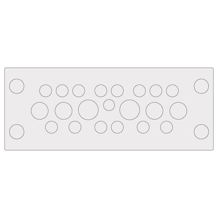 Grey Multi-Membrane Cable Entry Plate IP68 for 1 x 3.2-6.3mm, 14 x 4-7.5mm, 4 x 5.5-10.5mm + 2 x 8-12.5mm Cables - KEL-DPU