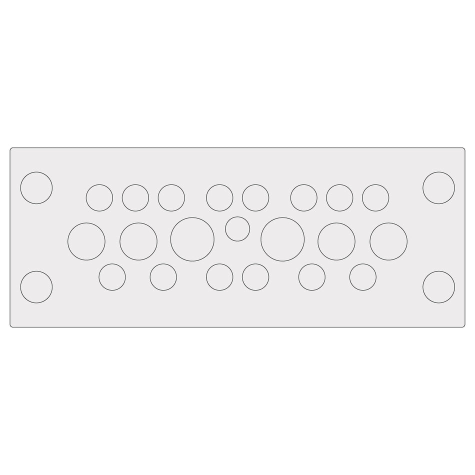 Grey Multi-Membrane Cable Entry Plate IP68 for 1 x 3.2-6.3mm, 14 x 4-7.5mm, 4 x 5.5-10.5mm + 2 x 8-12.5mm Cables - KEL-DPU