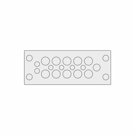 Grey Multi-Membrane Cable Entry Plate IP68 for 4 x 3.2 - 6.3 mm, 2 x 4 - 7.5 mm, 1 x 5.5 - 10.5 mm, 10 x 8 - 12.5 mm Cables