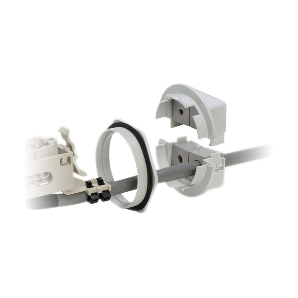 QVT-CLICK Split Cable Gland for Snap-In Mounting - QVT-CLICK 50-4 gy — Icotek