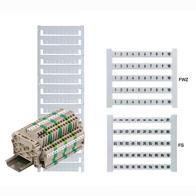 Terminal Markers 5 x 6mm Horizontal Printed 251-300, Suit WDU 4 - DEK/6/FWZ 251-301 — Weidmuller