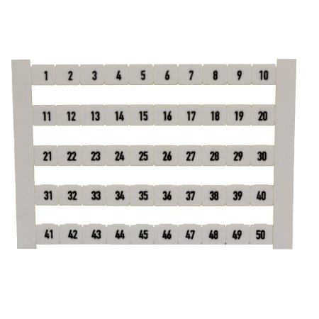 DEK 5 FW 51-100 Dekafix Terminal Marker 5x5mm 5mm Pitch White (Pack of 500) — Weidmuller