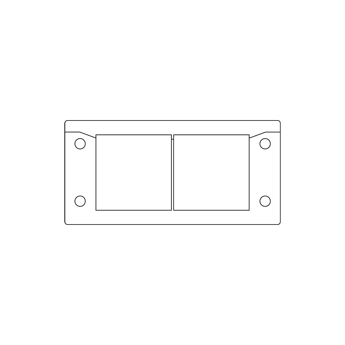 Black Plastic Split Cable Entry Frame IP66 for 2 x KT Large Grommets - KEL-ER 16|2 — Icotek
