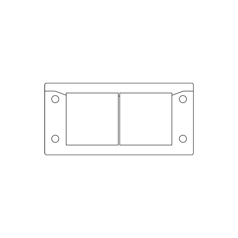 Black Plastic Split Cable Entry Frame IP66 for 2 x KT Large Grommets - KEL-ER 16|2 — Icotek