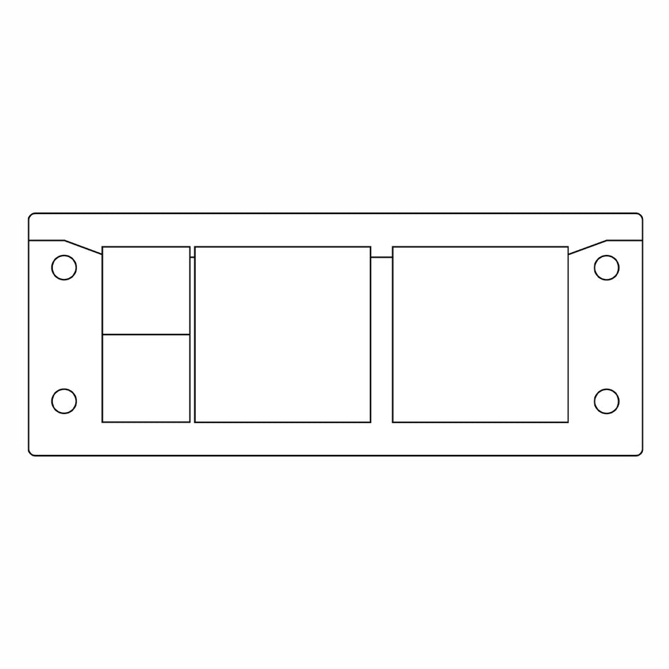 Black Plastic Split Cable Entry Frame IP66 for 2 x 1-16mm Cables + 2 x 13-35mm Cables - KEL-ER 24|4 — Icotek