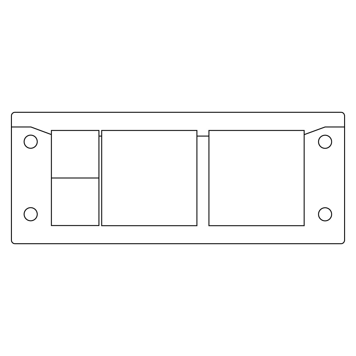 Black Plastic Split Cable Entry Frame IP66 for 2 x 1-16mm Cables + 2 x 13-35mm Cables - KEL-ER 24|4 — Icotek