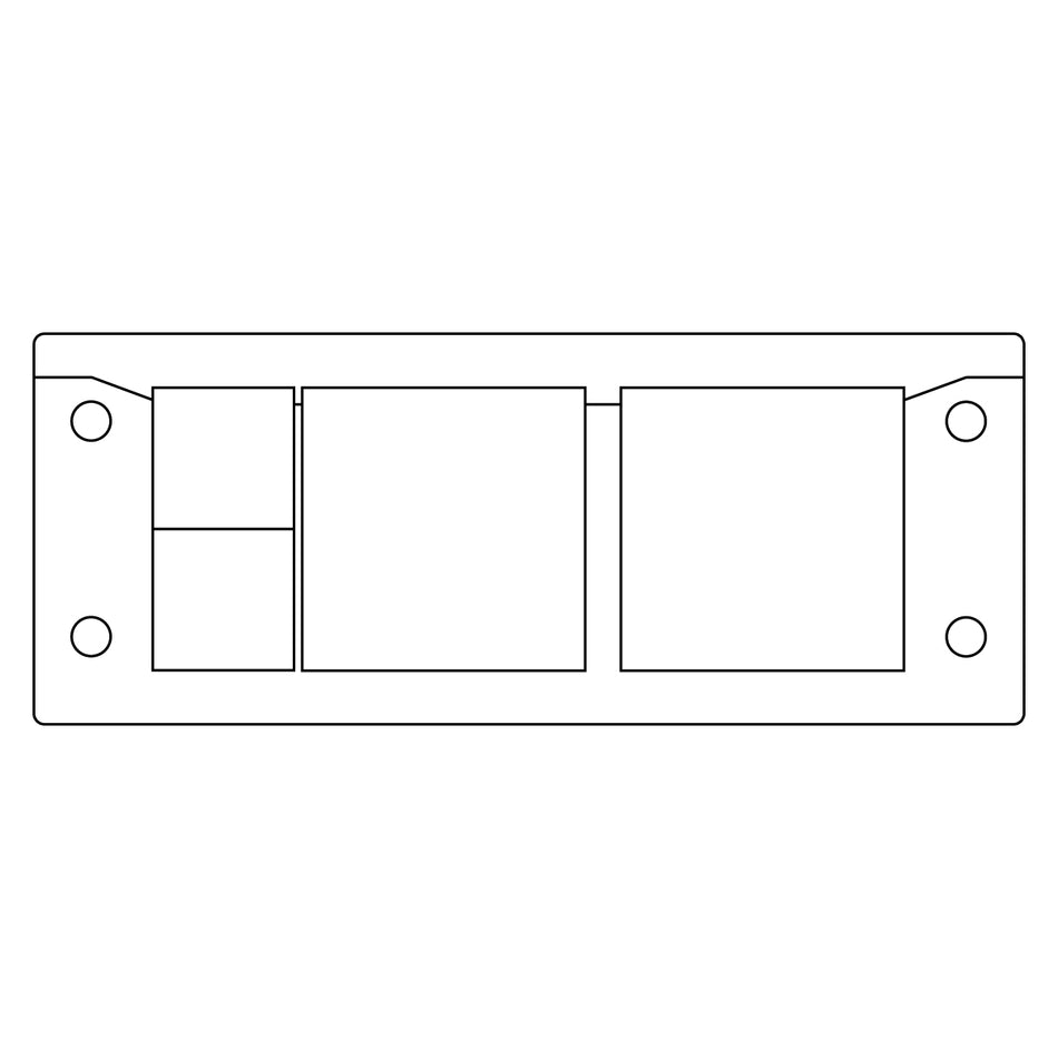 Black Plastic Split Cable Entry Frame IP66 for 2 x 1-16mm Cables + 2 x 13-35mm Cables - KEL-ER 24|4 — Icotek