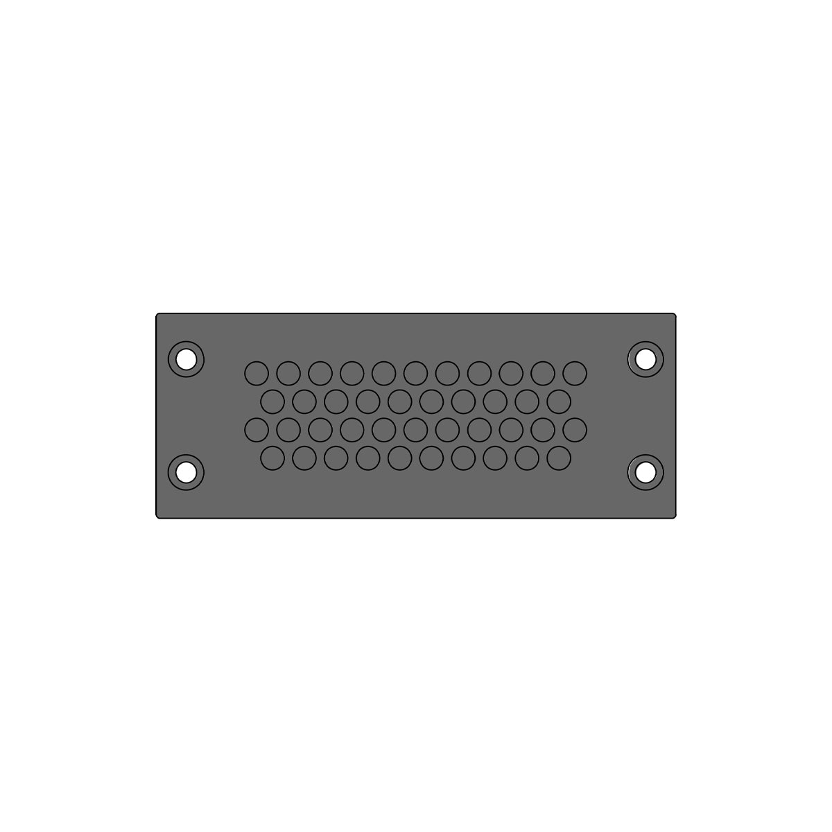 147mm x 58mm Rectangle Cable Gland IP66 (42 x 3.2 - 6.5 mm) - KEL-DPZ 24|42 bk — Icotek