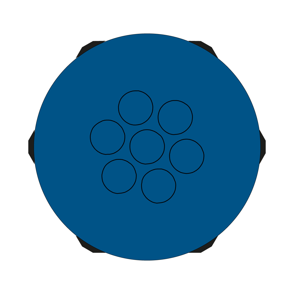 Hygienic Blue Multi-Membrane Cable Entry Plate M32 IP68 for 7 x 3.2-6.5mm Cables - KEL-DPZ-HD 32|7 — Icotek