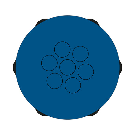 Hygienic Blue Multi-Membrane Cable Entry Plate M32 IP68 for 7 x 3.2-6.5mm Cables - KEL-DPZ-HD 32|7 — Icotek