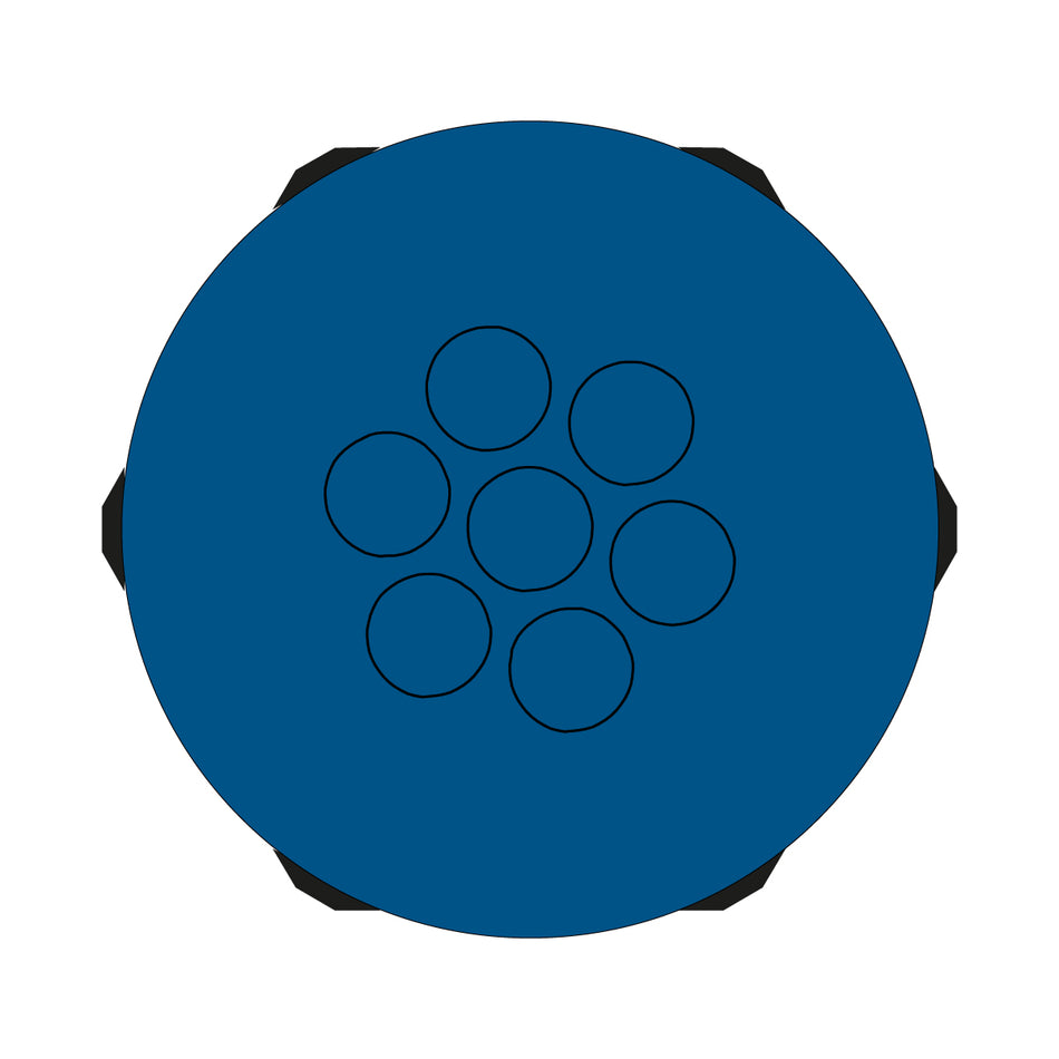 Hygienic Blue Multi-Membrane Cable Entry Plate M32 IP68 for 7 x 3.2-6.5mm Cables - KEL-DPZ-HD 32|7 — Icotek