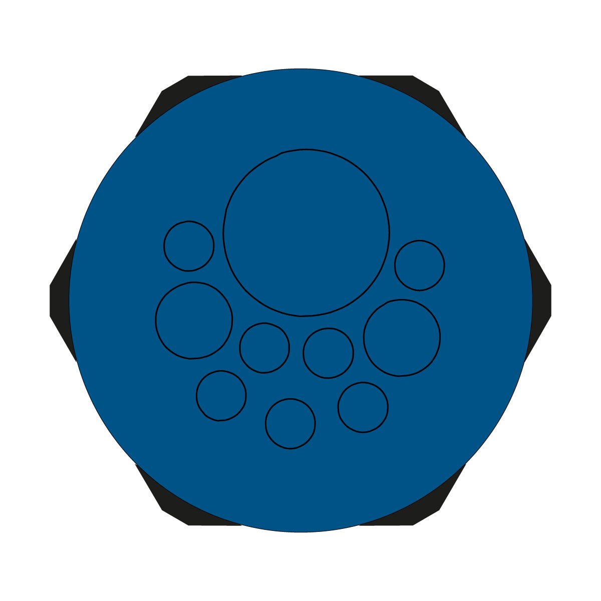 Hygienic Blue Multi-Membrane Cable Entry Plate M50 IP68 for 7 x 3.2-6.5mm, 2 x 5-10.2mm + 1 x 16-22.2mm Cables - KEL-DPZ-HD