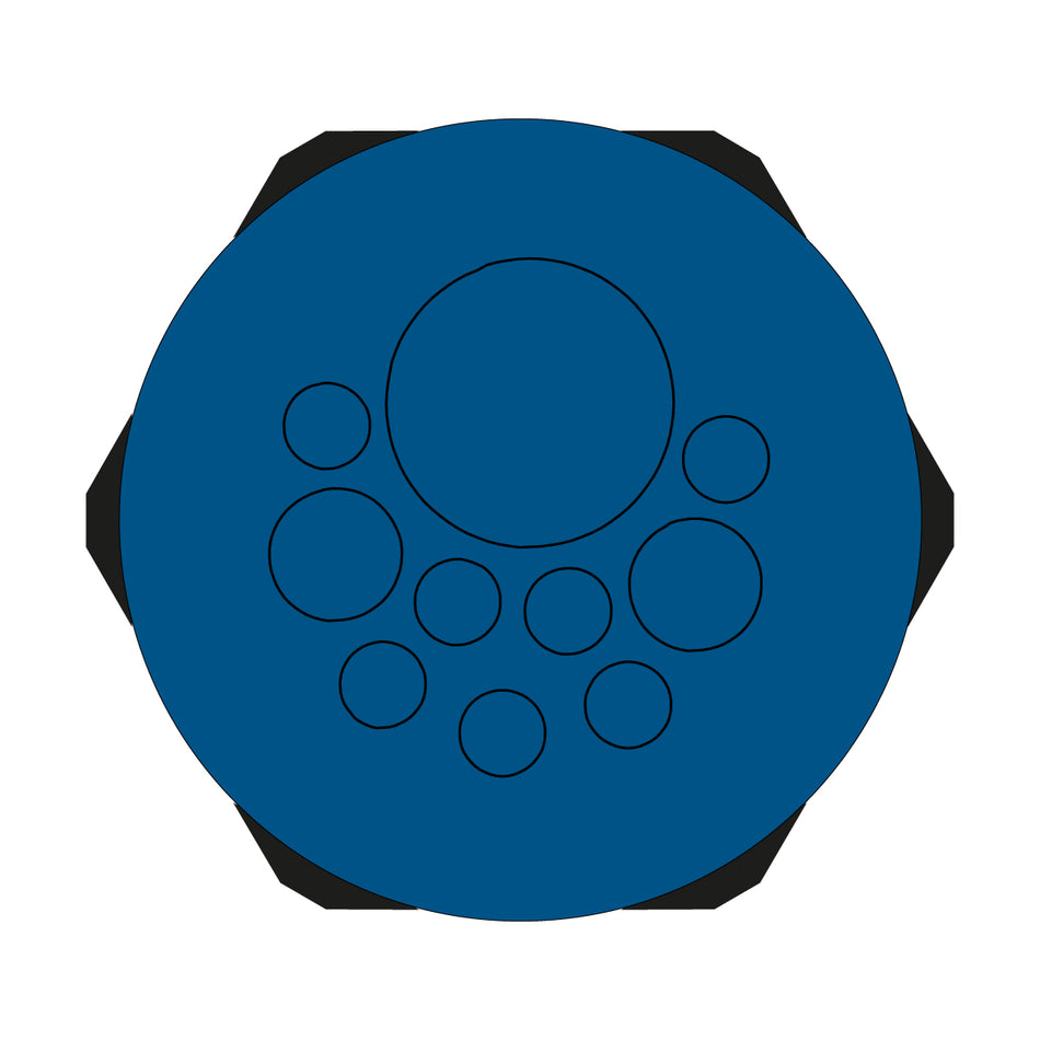 Hygienic Blue Multi-Membrane Cable Entry Plate M50 IP68 for 7 x 3.2-6.5mm, 2 x 5-10.2mm + 1 x 16-22.2mm Cables - KEL-DPZ-HD