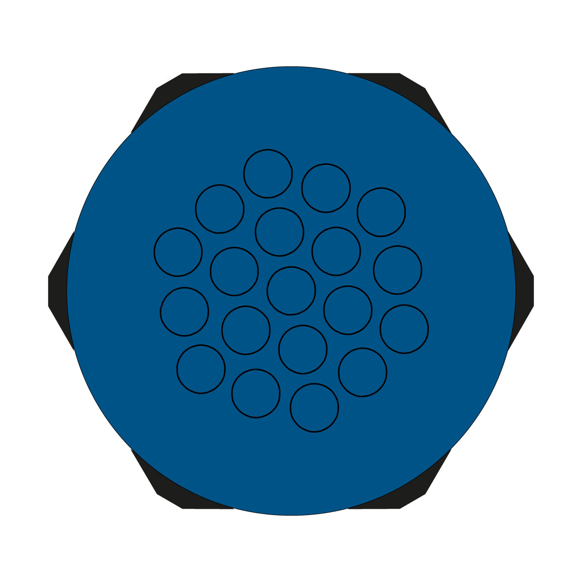 Hygienic Blue Multi-Membrane Cable Entry Plate M50 IP68 for 19 x 3.2-6.5mm Cables - KEL-DPZ-HD 50|19 — Icotek