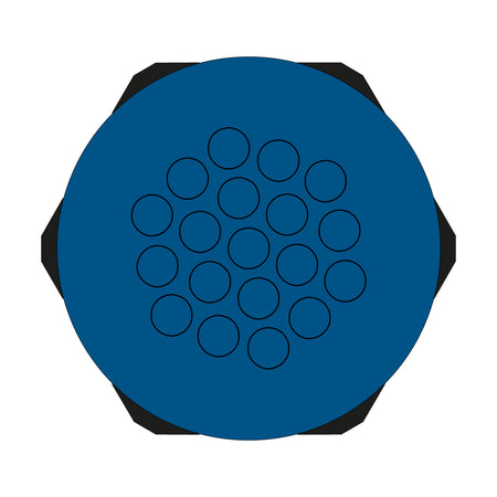 Hygienic Blue Multi-Membrane Cable Entry Plate M50 IP68 for 19 x 3.2-6.5mm Cables - KEL-DPZ-HD 50|19 — Icotek