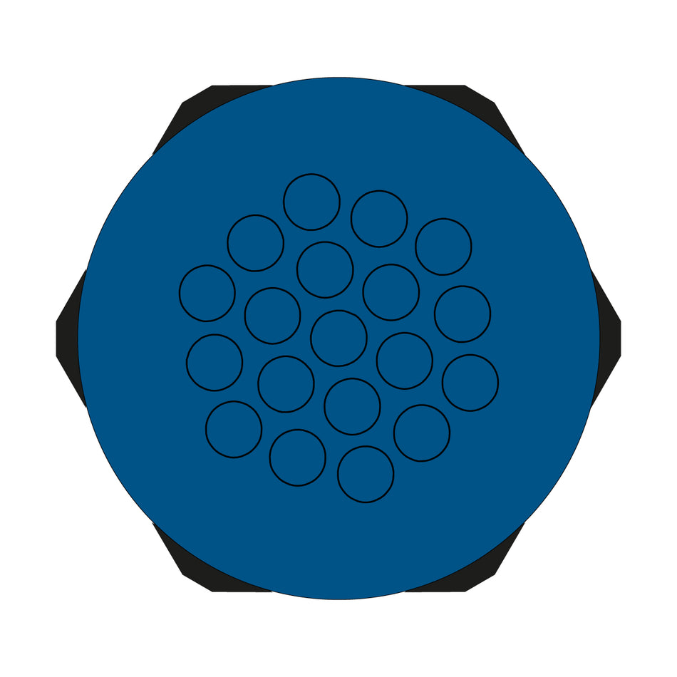Hygienic Blue Multi-Membrane Cable Entry Plate M50 IP68 for 19 x 3.2-6.5mm Cables - KEL-DPZ-HD 50|19 — Icotek