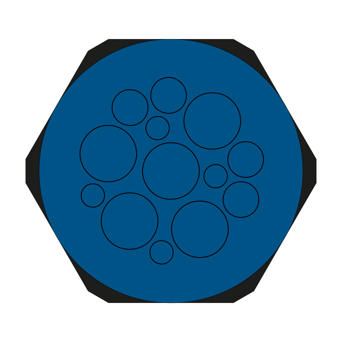 Hygienic Blue Multi-Membrane Cable Entry Plate M63 IP68 for 4 x 3.2-6.5mm, 4 x 5-10.2mm + 5 x 9-16.2mm Cables - KEL-DPZ-HD