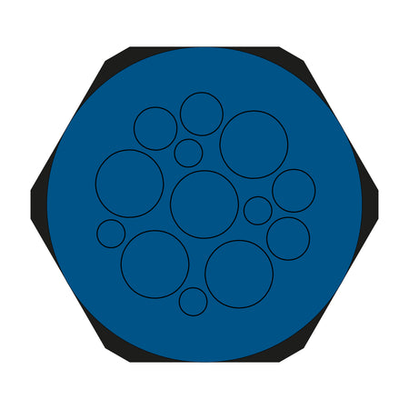 Hygienic Blue Multi-Membrane Cable Entry Plate M63 IP68 for 4 x 3.2-6.5mm, 4 x 5-10.2mm + 5 x 9-16.2mm Cables - KEL-DPZ-HD