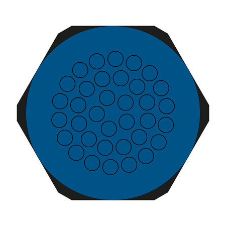 Hygienic Blue Multi-Membrane Cable Entry Plate M63 IP68 for 35 x 3.2 - 6.5mm Cables - KEL-DPZ-HD 63|35 — Icotek