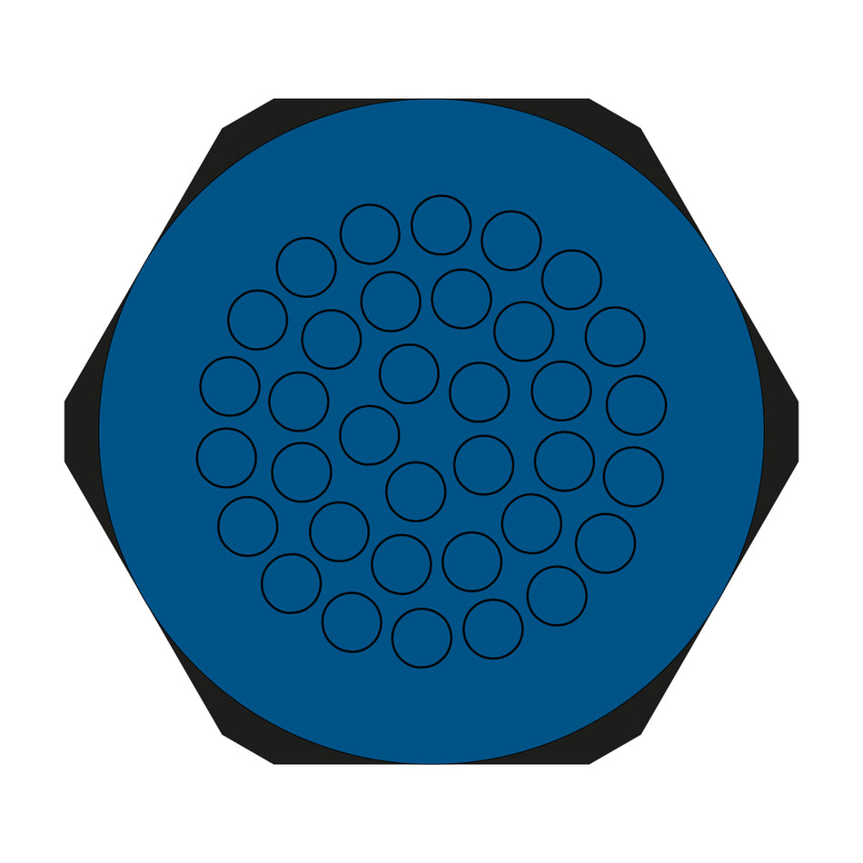 Hygienic Blue Multi-Membrane Cable Entry Plate M63 IP68 for 35 x 3.2 - 6.5mm Cables - KEL-DPZ-HD 63|35 — Icotek
