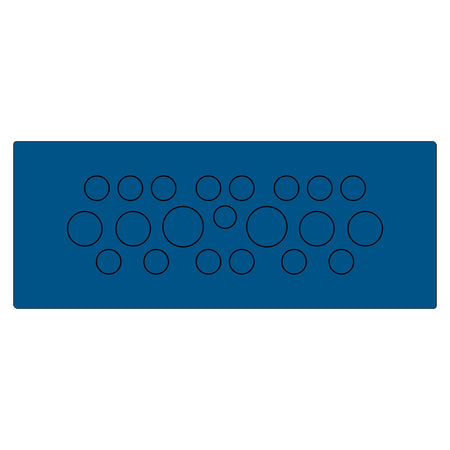 Hygienic Blue Multi-Membrane Cable Entry Plate IP68 for 1 x 3.2-6.3mm, 14 x 4-7.5mm, 4 x 5.5-10.5mm + 2 x 8-12.5mm Cables 