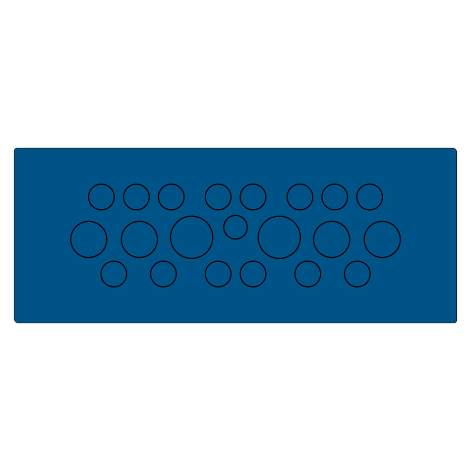 Hygienic Blue Multi-Membrane Cable Entry Plate IP68 for 1 x 3.2-6.3mm, 14 x 4-7.5mm, 4 x 5.5-10.5mm + 2 x 8-12.5mm Cables 