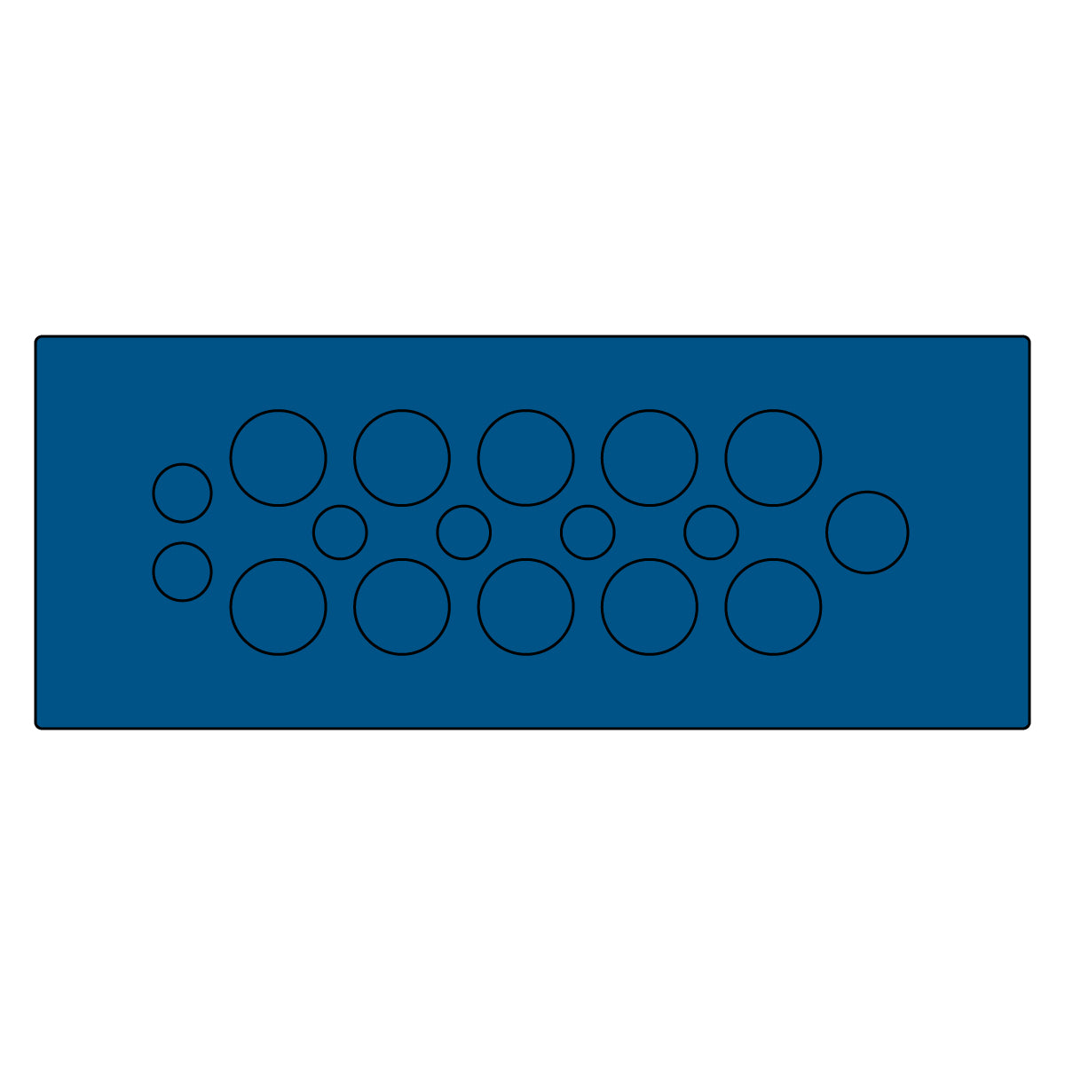 Hygienic Blue Multi-Membrane Cable Entry Plate IP68 for 4 x 3.2-6.3mm, 2 x 4-7.5mm, 1 x 5.5-10.5mm + 10 x 8-12.5mm Cables 
