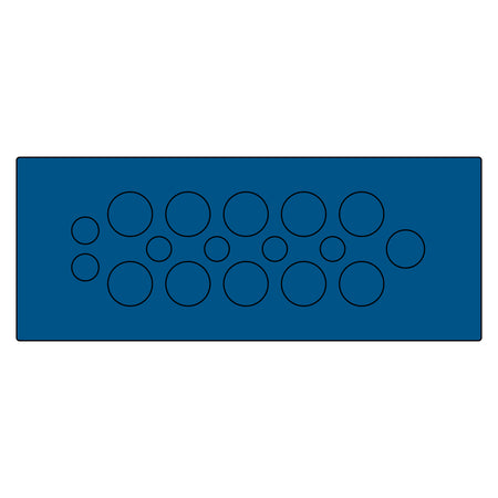 Hygienic Blue Multi-Membrane Cable Entry Plate IP68 for 4 x 3.2-6.3mm, 2 x 4-7.5mm, 1 x 5.5-10.5mm + 10 x 8-12.5mm Cables 