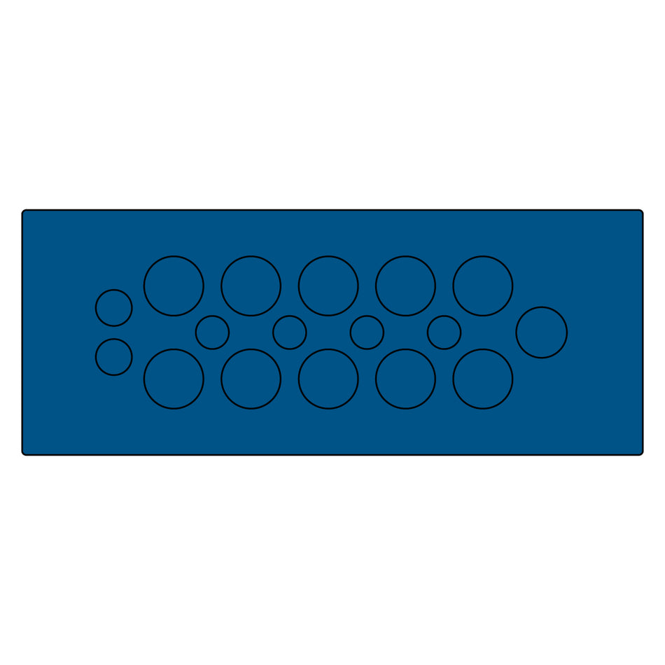 Hygienic Blue Multi-Membrane Cable Entry Plate IP68 for 4 x 3.2-6.3mm, 2 x 4-7.5mm, 1 x 5.5-10.5mm + 10 x 8-12.5mm Cables 