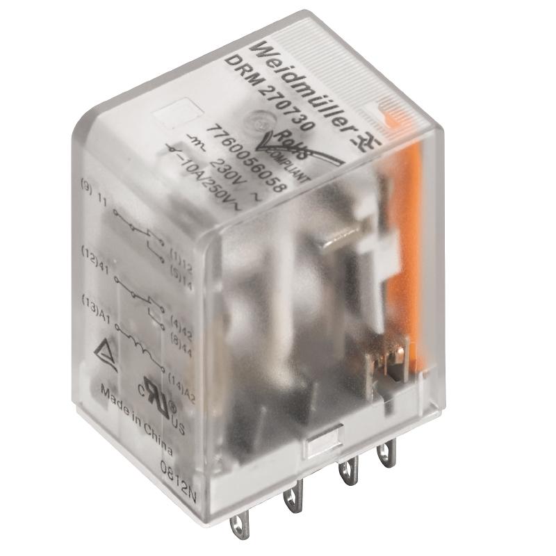 Relay DRM-Series 24VDC 4CO 5 Amp with LED — Weidmuller
