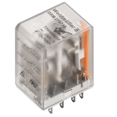 Relay DRM-Series 24VDC 4CO 5 Amp with LED and Free-Wheel Diode — Weidmuller
