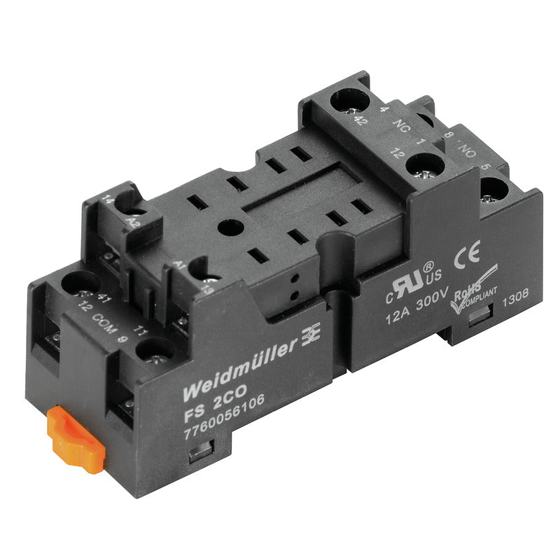Relay Base DRM-Series 2CO 12A, Screw Connection Flat - FS 2CO — Weidmuller