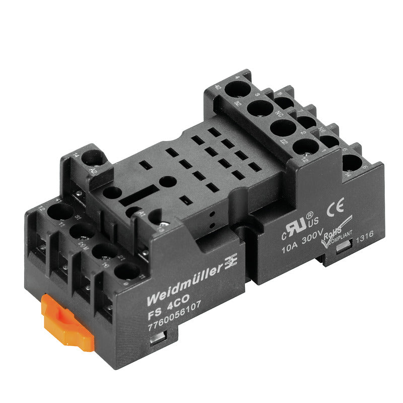 FS 4CO D-SERIES DRM Relay Base 4CO 10A Screw Connection — Weidmuller
