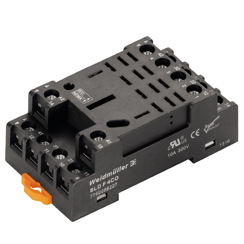 Relay Base DRL-Series 4CO 10A, Screw Connection Base - SLD F 4CO — Weidmuller