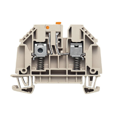 DIN Test Disconnect Terminal W-Series Screw Connection 4mm Beige, Spring Loaded - WTR 4 SL — Weidmuller