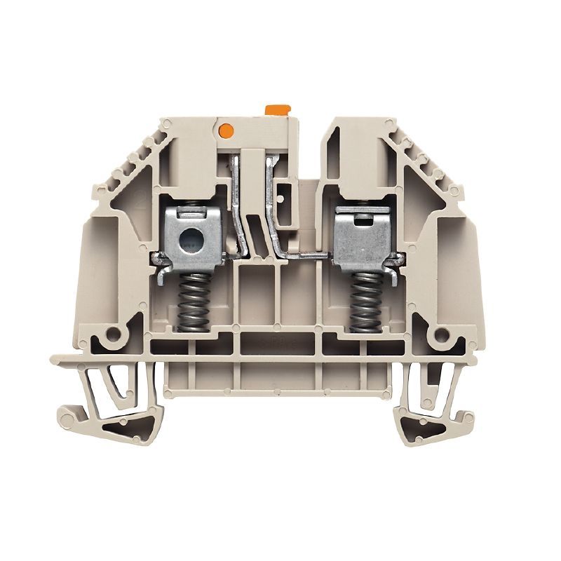 DIN Test Disconnect Terminal W-Series Screw Connection 4mm Beige, Spring Loaded - WTR 4 SL — Weidmuller