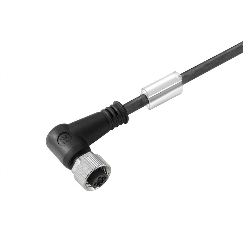 Angled M12 Cable, 4 Pole, One End Without Connector, 5m, A-Coded | SAIL-M12BW-4-5.0U — Weidmuller