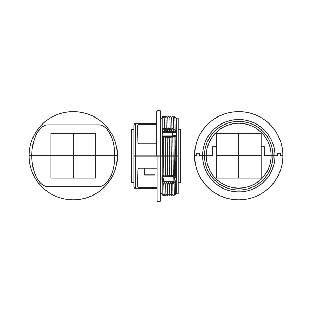Split EMC Cable Gland M63 IP55 to Suit 4 x 1-17mm Cables - EMC-KVT-DS 63|4 with EMC locknut — Icotek