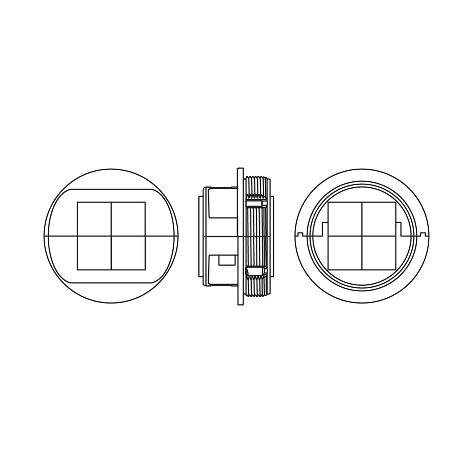Split EMC Cable Gland M63 IP55 to Suit 4 x 1-17mm Cables - EMC-KVT-DS 63|4 with EMC locknut — Icotek