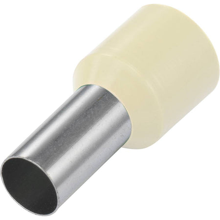 Pre-Insulated End Sleeve (bootlace) Ferrules IVORY 16mm2 18mm Pack of 50 — Carroll
