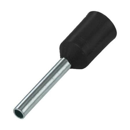 Pre-Insulated End Sleeve (bootlace) Ferrules Black 25mm2 18mm Pack of 20 — Carroll