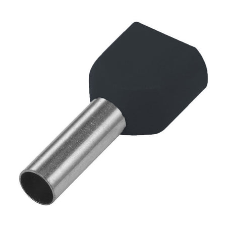 Pre-Insulated Twin End Sleeve (bootlace) Ferrules 2x1.5mm2 BLACK Pack of 100 — Carroll