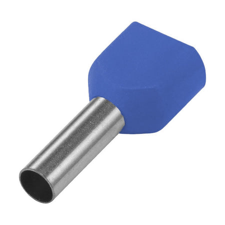 Pre-Insulated Twin End Sleeve (bootlace) Ferrules 2x2.5mm2 BLUE Pack of 100 — Carroll