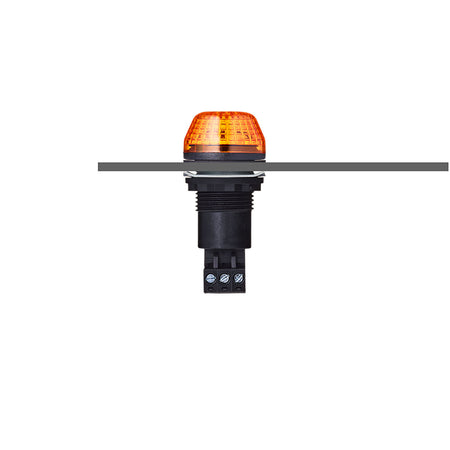 IBS Series M22 ⌀30mm Panel Mount Beacon, Steady/Flashing Light, Amber, 24VAC/DC — Auer Signal