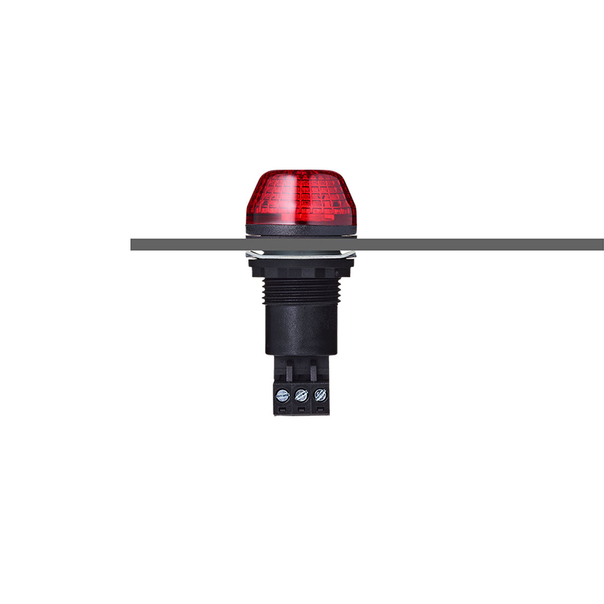 IBS Series M22 Ø30mm Panel Mount Beacon, Steady/Flashing Light, Red, 230/240VAC — Auer Signal