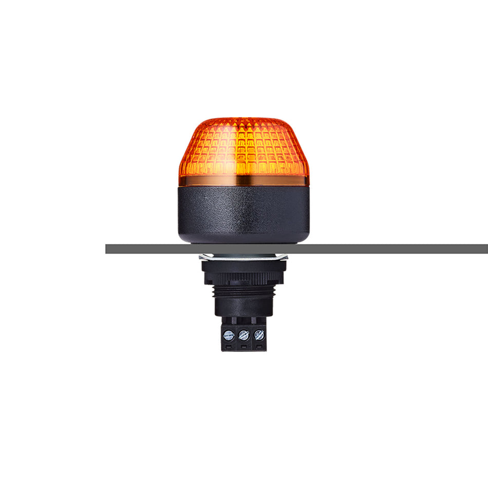 IBM Series M22 Ø45mm Panel Mount Beacon, Steady/Flashing Light, Amber, 24VAC/DC — Auer Signal