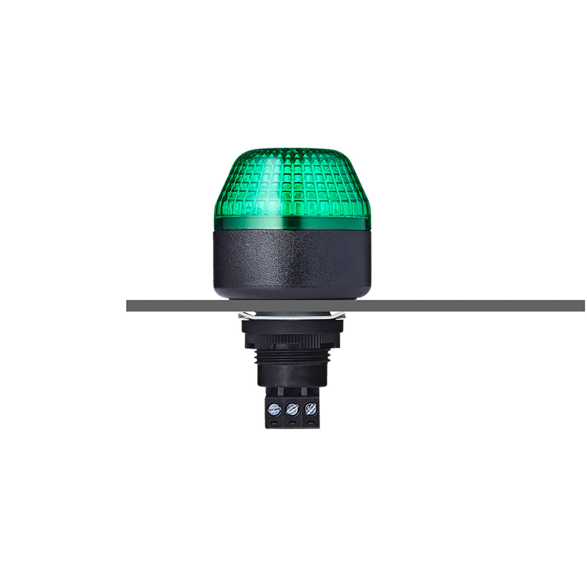 IBM Series M22 Ø45mm Panel Mount Beacon, Steady/Flashing Light, Green, 24VAC/DC — Auer Signal